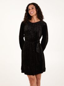 Velvet Belted Swing Dress