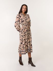 Border Print Shirt Dress