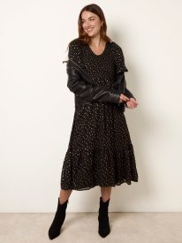 Gold Foil Midi Dress