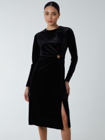 High Neck With Keyhole Detail & Long Sleeve Dress