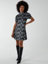 Puff Sleeve Swing Dress