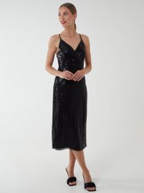 Wrap Front Cami Midi Dress