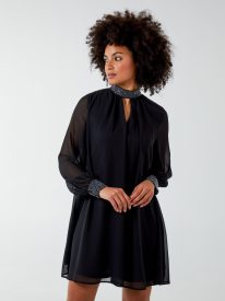 Shift Diamante Collar Midi Dress