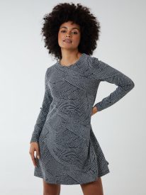 Metallic Swing Mini Dress