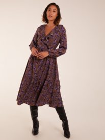 Ruffle Wrap Midi Dress