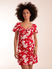 Ring Detail Milkmaid Mini Dress