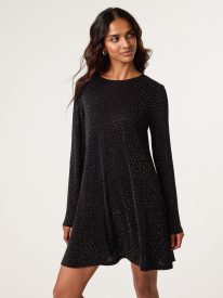 Metallic Diamante Swing Dress