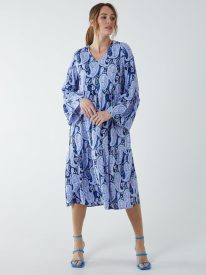 Paisley V Neck Midi Dress
