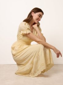 Embroidery Detail V-Neck Dress