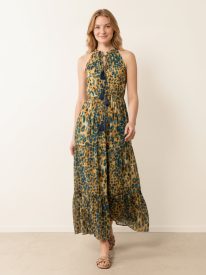 Diamante Tiered Tie Front Dress