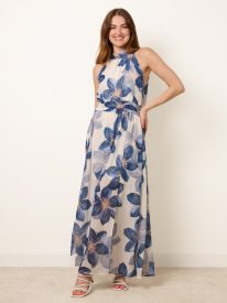 Floral Print Halter Neck Occasion Dress