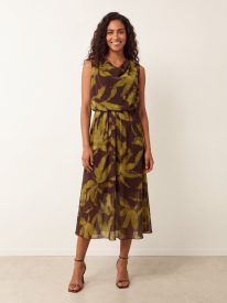 Sleeveless Cowl Neck Dress