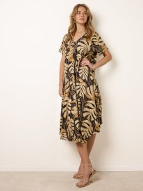Topical Print Kimono Style Oversized Dress