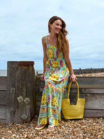 Tropical Print Strappy Maxi Dress