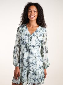 Tie Front Watercolour Mini Dress