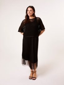 Crochet Top Pleat Dress