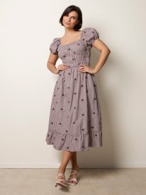 Gingham Milkmaid Midi Dress