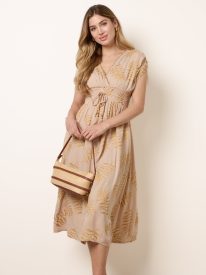 Wrap Front Beaded Dress