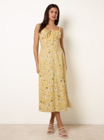 Midi Milkmaid Floral Dress
