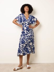Printed V Neck Dress