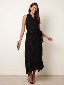 Wrap Knit Halter Shape Dress