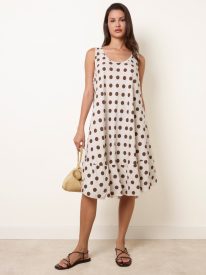 Polka Dot Linen Like Dress