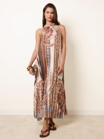 Satin Pleated Dress