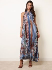 Satin Pleated Dress