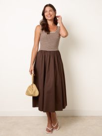Knitted 2 In 1 Stripe Dress