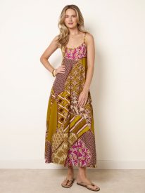 Patchwork Printed Transitional Print Dress