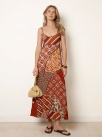 Patchwork Printed Transitional Print Dress