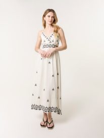Embroidered Sleeveless Maxi Dress