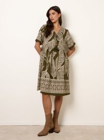 Dress With Tropical Leaf Print