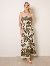 Flower Print Bandeau Maxi Dress