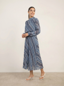 High Neck Bubble Print Dress