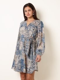 Foil Patchwork Mini Dress